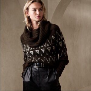 NWT Banana Republic Brae Fair Isle Sweater in Roasted Cocao Brown